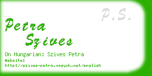 petra szives business card